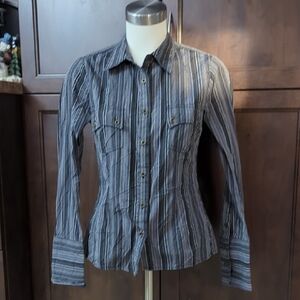 Chic Striped Button-Up Blouse